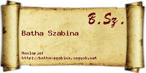 Batha Szabina névjegykártya