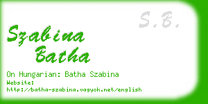 szabina batha business card